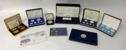 A collection of coins including Commemorative proof sets, year sets,  1976 coinage of Belize, 1976