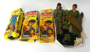 A quantity of Action Man items including boxed Soldiers with moving eagle eyes, other figures,