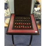 Battle Of Waterloo Chess Set with matching table also a set of American Civil War figures