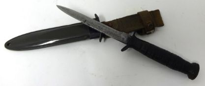 WW2 MS US Army combat knife with scabbard, 28cm