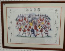 Limited edition print Legends Of Highbury signed by 26 Arsenal players by Gary Brandham No 281/