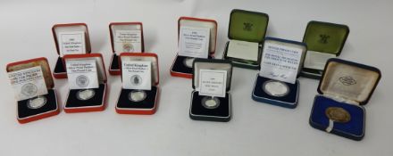 Collection of Coins including silver proof One Pound Piedfort Coins