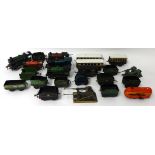 A collection of approx 25 Hornby and other tinplate and clock work O gauge engines, also some