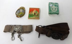 Five items including Scout Belt Bukta, Wolf Cub belt by Lecrie, Walsall, 393 243