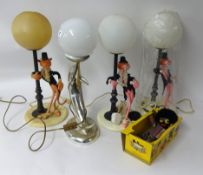 Pelham puppet boxed, novelty Pink Panther table lamps, novelty Mickey Mouse phone, Sunny Jim soft