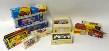 Collection of Fire Engine Diecast Models, mainly Corgi & Dinky, boxed,(approx 19), including Dinky