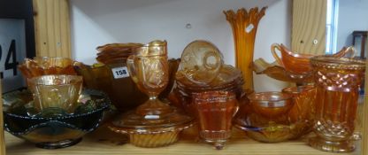 Collection of various carnival glass