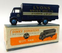 A Dinky Supertoys Guy Van No 514, Lyons Swiss Rolls, blue, boxed
