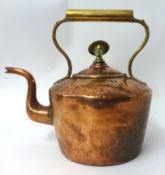 Copper and brass kettle with B-P finial