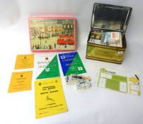 A collection of Brooke Bond Tea Cards also sport programmes including 1962 Rugby Programme Eng. v