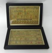 Two 19th century needlework samplers inc Mary Patterson Hauxwell, 19cm x 28cm