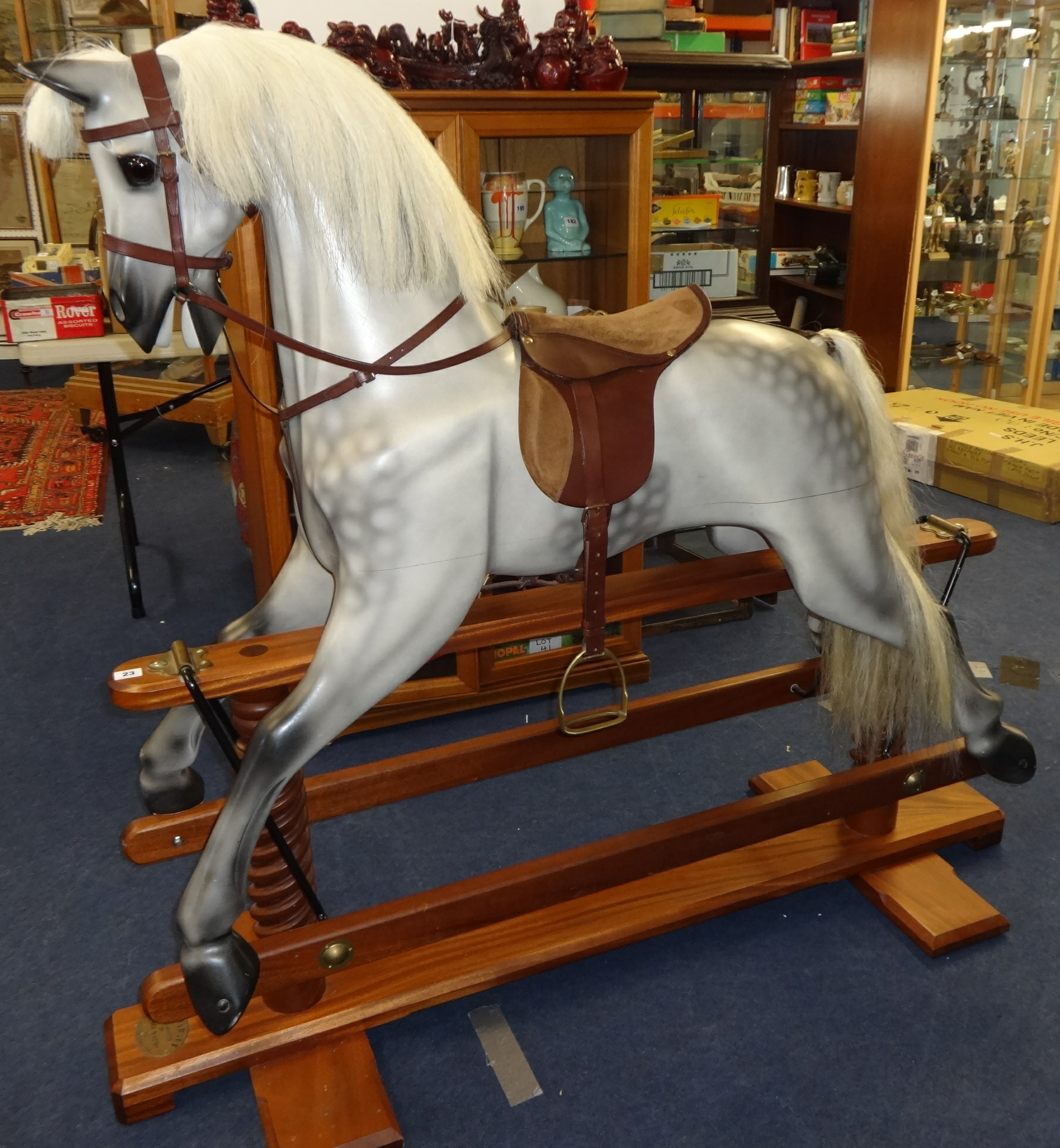 A Horsecraft hand crafted Rocking Horse by Geoff Martin, 129cm high