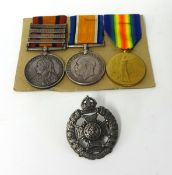 Medals- a QSA group of three medals Walker I. Kellythorn, the QSA with four bars, also a cap