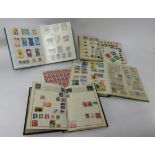 A quantity of stamps in various stock books also full sheet T13 3d Christmas stamps (one stamp