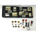 Interesting collection of family medals and medallions including Geo V Meritorious Service Medal and