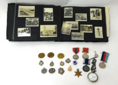 Interesting collection of family medals and medallions including Geo V Meritorious Service Medal and
