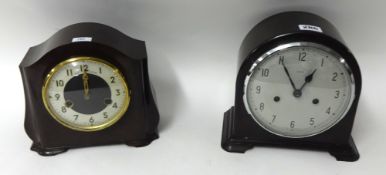 A Smiths Enfield bakelite cased mantle clock and another (2)