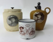Three Baden-Powell items including B-P oil jar