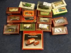 Two boxes containing various diecast models including BR Transport of the 1950's, Corgi, Matchbox