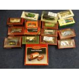 Two boxes containing various diecast models including BR Transport of the 1950's, Corgi, Matchbox