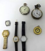 Tell Chronograph Swiss pocket watch, two others and some wrist watches