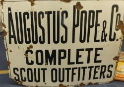 Enamel advertising sign, Augustus Pope, Complete Scout Outfitters