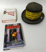 Monster Raving Loony Party, two books and Lord Sutch Hat