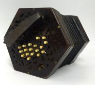 Old Concertina with 6 bellows and 38 buttons (one missing)