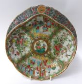 A Cantonese porcelain dish, 24.5cm diameter