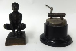 Bronze model of a Wolf Cub in 'Grand Howl' position inscribed Wellington Group B-P Scouts to Akela