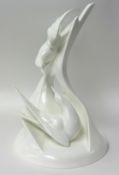 A Royal Doulton white porcelain sculpture 'Images' Series, Titled 'Courtship' , 39cm