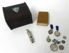Victoria medal unmarked Crimea, with Sebastopol bar 1854 by B.Wyon also silver pendants, small bible