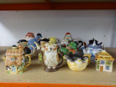Collection of 16 novelty teapots