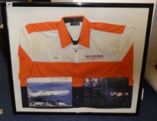 A power boat Riviera Racing Shirt signed Paul Lingard, 2002, 66cm x 70cm