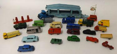 Collection of Lesney and small diecast models, incl a Dinky Pullmore Car Transporter,