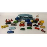 Collection of Lesney and small diecast models, incl a Dinky Pullmore Car Transporter,