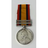 A QSA medal to 4808 Private F.Lightenning, with two bars, 18th Hussars