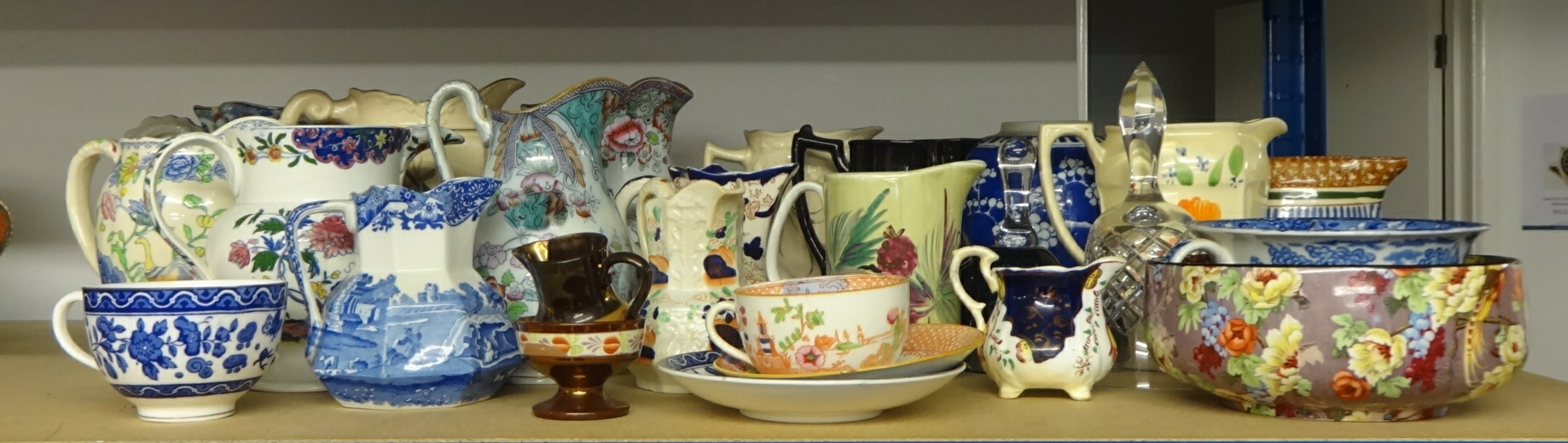 Collection of Victorian and later jugs and pottery