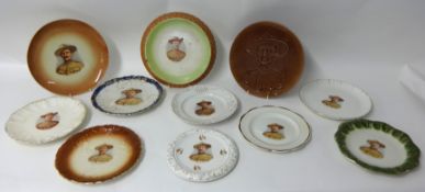 A bread plate with portrait of Col R.S.S.B-P t/w ten other similar plates (11)