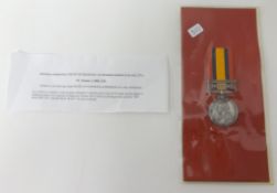 Queens South Africa Medal with Relief of Mafeking and Rhodesia claps awarded to 776 Trooper Carr N.