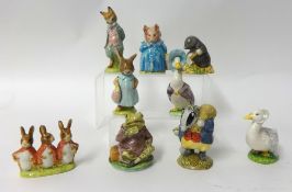 Collection of Beatrix Potter figures, Beswick including 'Mrs Bunny' (9)