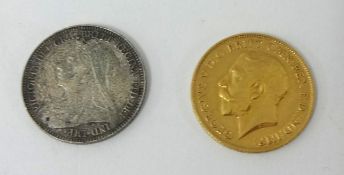 A Geo V 1911 gold half sovereign