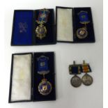 Great War medal awarded to C.H. Officer R.Ricketts R.N. also LSGC medal, also three enamelled and
