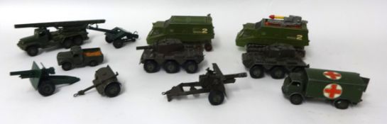 Two Dinky Toys Shado II models, other military diecast models (10)