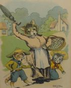 Four framed prints after Louis Wain 'Boy Scouts' (4)