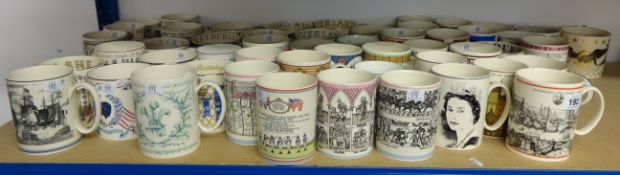 A large collection of mainly Wedgwood commemorative mugs including Limited edition by Richard Guyatt