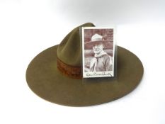 Wide brimmed felt 'Scout Hat' manufactured for, owned and worn by Baden Powell, the internal leather