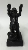 A bronze figure Kneeling Knight embossed 'Dedication' designed by B-P (see 1939 Scout catalogue)