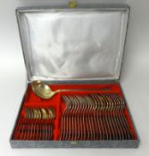 A French thirty seven piece collection of flatware, cased and stamped 'Frionnet, Francois' impressed