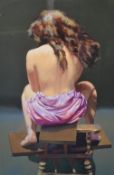 ROBERT LENKIEWICZ (1941-2002) 'Roxanne' signed limited edition print, no 155/295 with certificate,